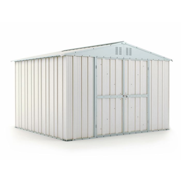 Box in Acciaio Zincato Casetta da Giardino Esterna 3.27 x 2.69 m x h2.17 m - 132 KG – 8.80 metri quadri - BIANCO