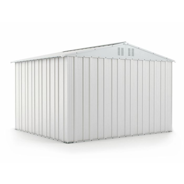 Box in Acciaio Zincato Casetta da Giardino Esterna 3.27 x 2.69 m x h2.17 m - 132 KG – 8.80 metri quadri - BIANCO