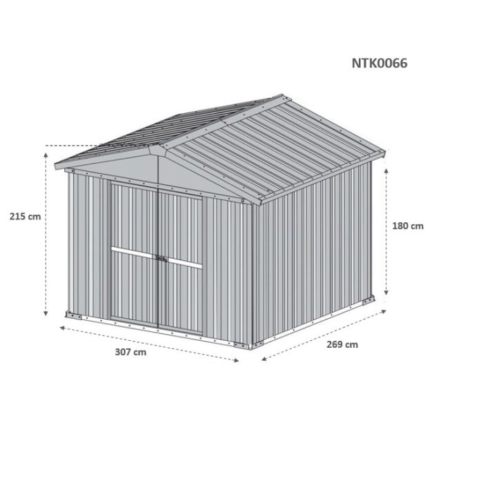 Box in Acciaio Zincato 3.27 x 2.69 m x h2.17 m - 132 KG – 8.80 metri quadri - VERDE