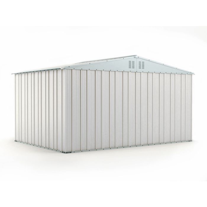 Box in Acciaio Zincato Casetta da Giardino Esterna 4.03 x 2.69 m x h2.17 m - 149 KG – 10.84 metri quadri - BIANCO