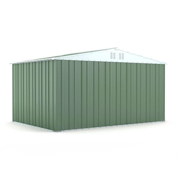 Box in Acciaio Zincato Casetta da Giardino Esterna 4.03 x 2.69 m x h2.17 m - 149 KG – 10.84 metri quadri - VERDE