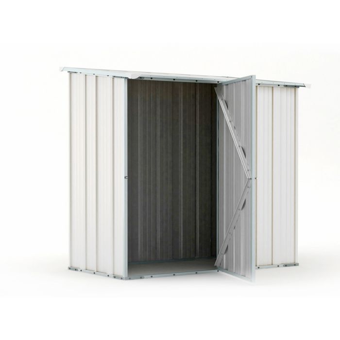 Box in Acciaio Zincato Casetta da Giardino Esterna 1.74 x 1.00 m x h1.82 m - 43 KG – 1.74 metri quadri - BIANCO