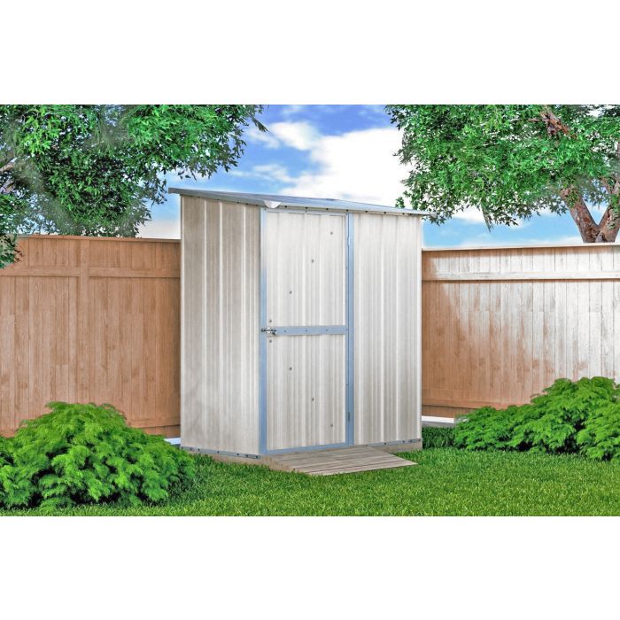 Box in Acciaio Zincato Casetta da Giardino Esterna 1.74 x 1.00 m x h1.82 m - 43 KG – 1.74 metri quadri - BIANCO