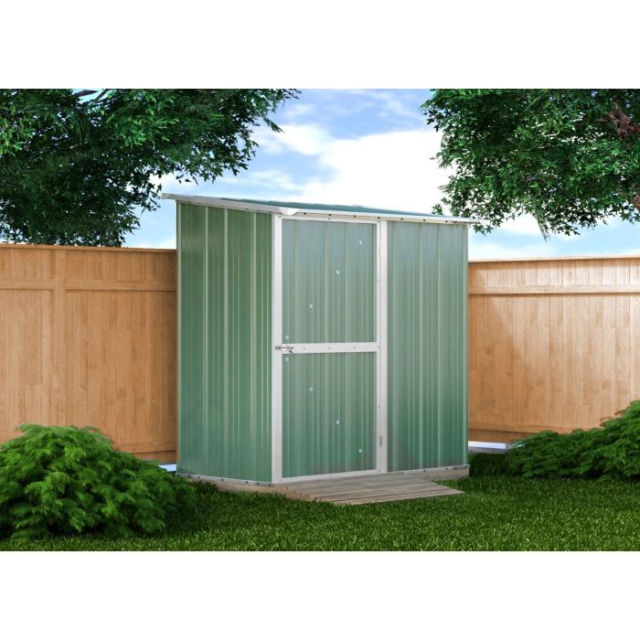 Box in Acciaio Zincato Casetta da Giardino Esterna 1.74 x 1.00 m x h1.82 m - 43 KG – 1.74 metri quadri - VERDE