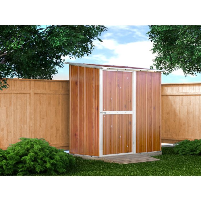 Box in Acciaio Zincato Casetta da Giardino Esterna 1.74 x 1.00 m x h1.82 m - 43 KG – 1.74 metri quadri - LEGNO