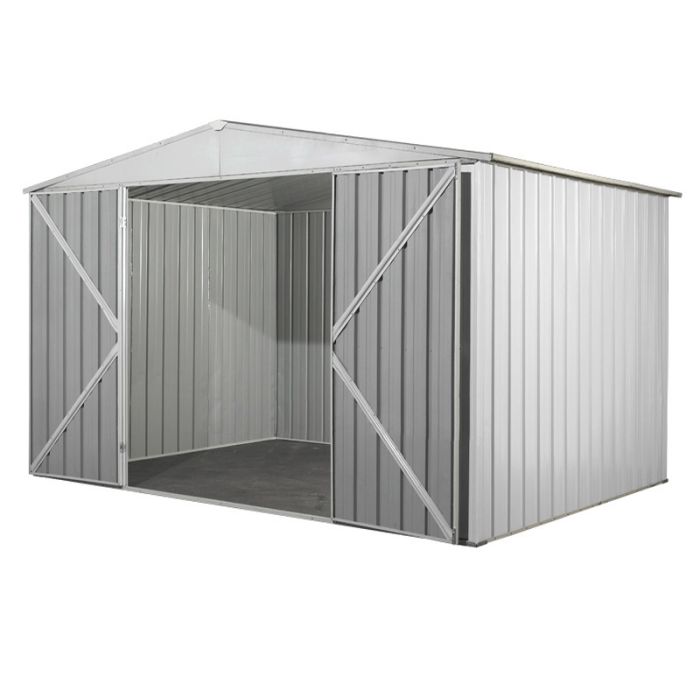 Box in Acciaio Zincato Casetta da Giardino 3.60 x 1.75 m x h2.15 m - 110 KG – 6.30 metri quadri - BIANCO