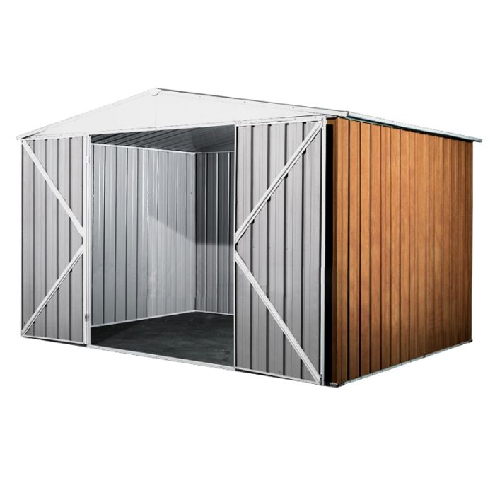 Box in Acciaio Zincato Casetta da Giardino 3.60 x 1.75 m x h2.15 m - 110 KG – 6.30 metri quadri - LEGNO 