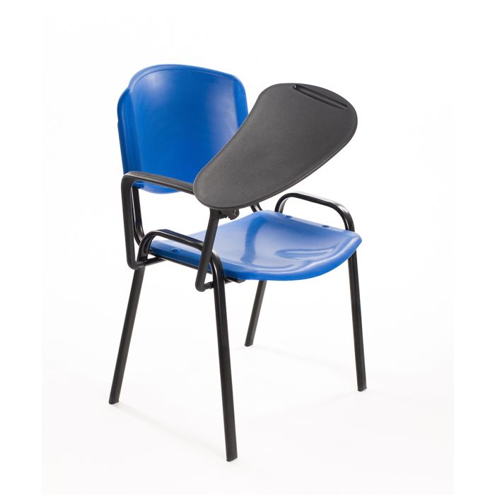 Sedia  Impilabile in Plastica BLU - con Ribaltina Conferenze 