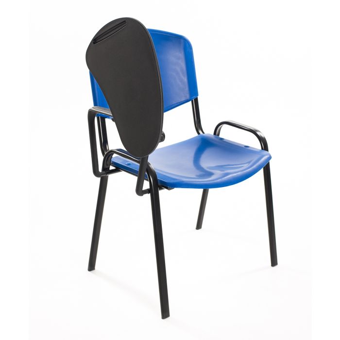Sedia  Impilabile in Plastica BLU - con Ribaltina Conferenze 