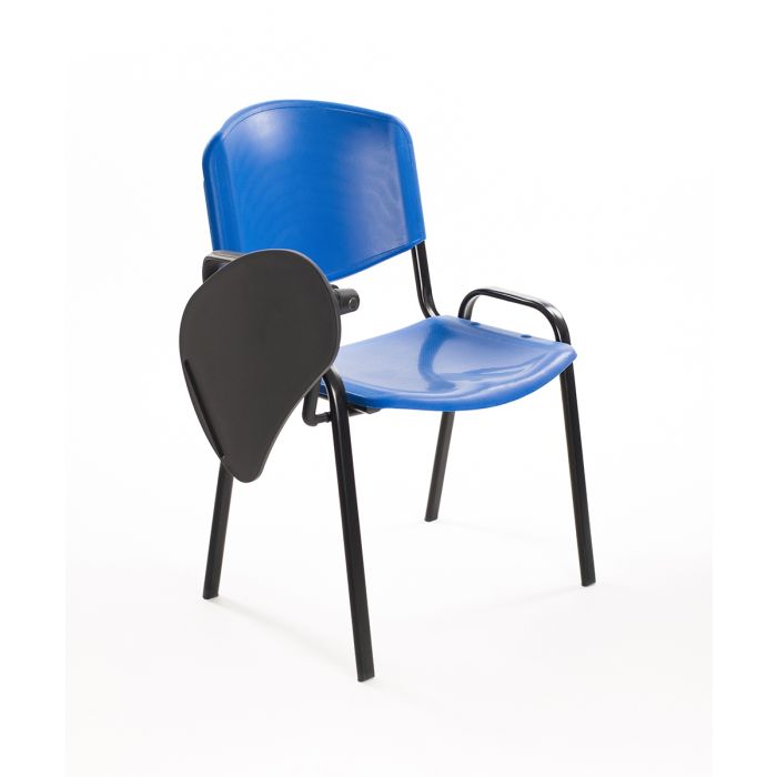 Sedia  Impilabile in Plastica BLU - con Ribaltina Conferenze 