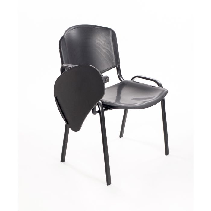 Sedia Impilabile in Plastica NERO - con Ribaltina Conferenze 