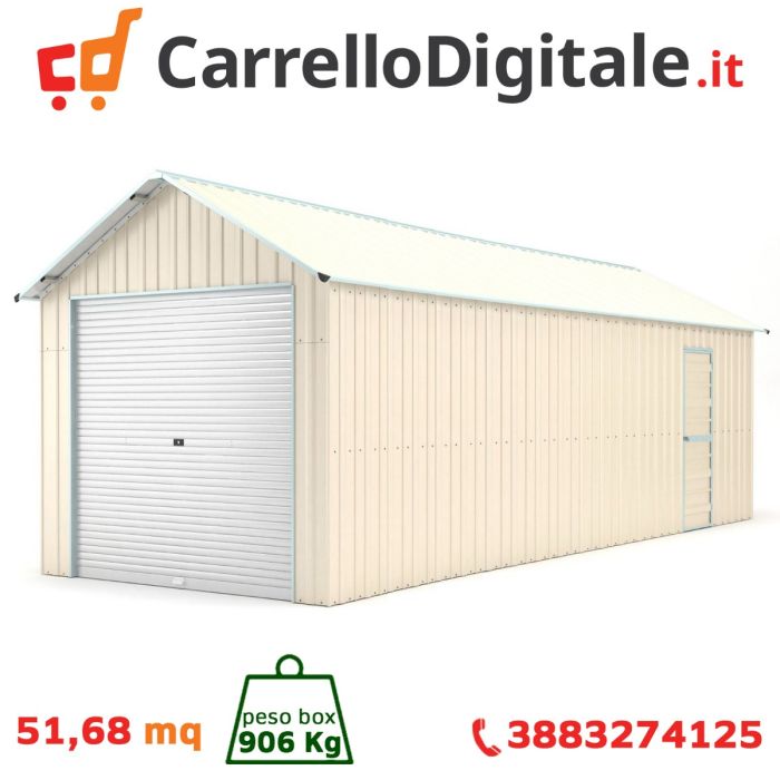 Box in Acciaio Zincato 4.38 x 11.80 m x h 3.31 m - 906 KG – 51.68 metri quadri - BEIGE