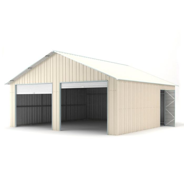 Box in Acciaio Zincato Casetta da Giardino in Lamiera Box Auto 6.66 x 11.80 m x h 3.80 m - 1.185 KG – 78.60 metri quadri - BEIGE