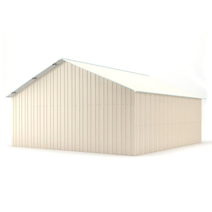Box in Acciaio Zincato Casetta da Giardino in Lamiera Box Auto 6.66 x 7.24 m x h 3.80 m - 810 KG – 48.22 metri quadri - BEIGE