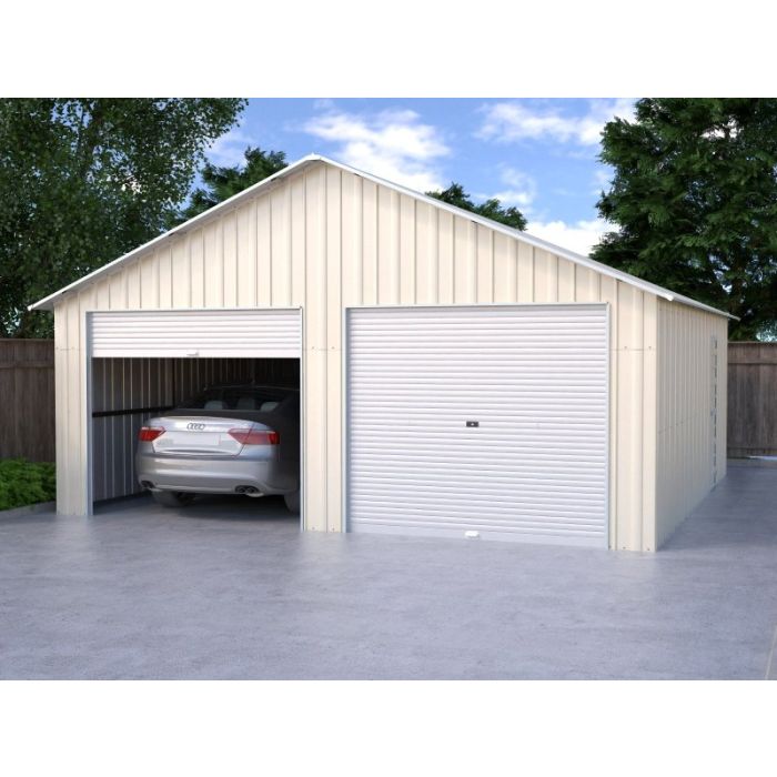 Box in Acciaio Zincato Casetta da Giardino in Lamiera Box Auto 6.66 x 11.80 m x h 3.80 m - 1.185 KG – 78.60 metri quadri - BEIGE