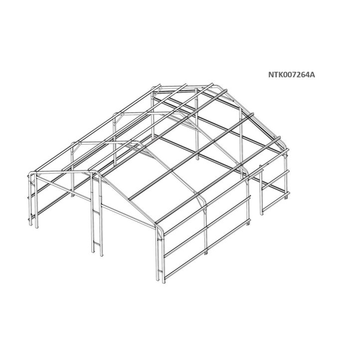 Box in Acciaio Zincato Casetta da Giardino in Lamiera Box Auto 6.66 x 7.24 m x h 3.80 m - 810 KG – 48.22 metri quadri - VERDE