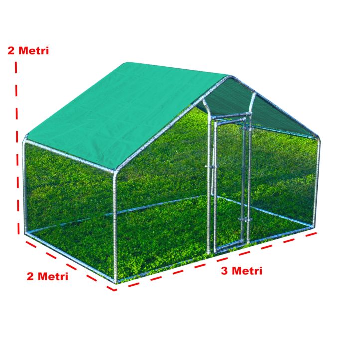 Gabbia per animali da esterno - Recinto per Polli 3 x 2m x 2m H  - 6 mq  - 50Kg