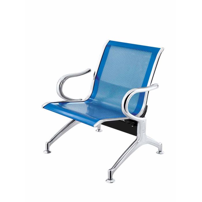 Panca per sala d’attesa, ufficio, studio, a 1 posto in acciaio - COLORE BLU
