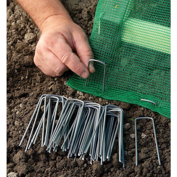 Picchetti Telo Pacciamatura Ancoraggio a Terra Giardino Chiodi a U - 100 Pezzi