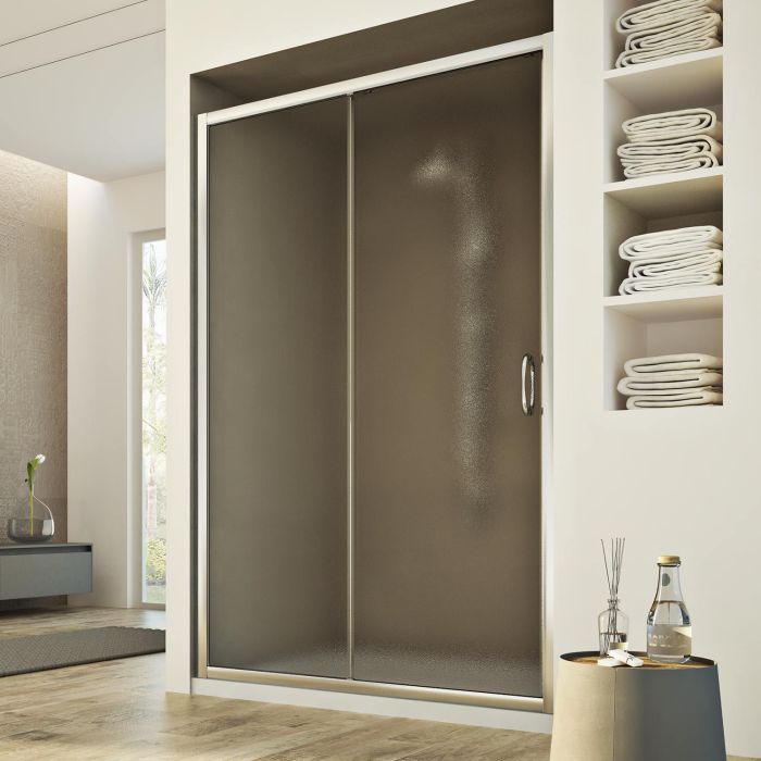 Porta Doccia modello Frame ad 1 anta scorrevole - H 185 cm vetro stampato