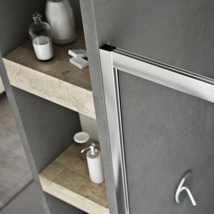 Porta Doccia modello Frame ad 1 anta scorrevole - H 185 cm vetro trasparente