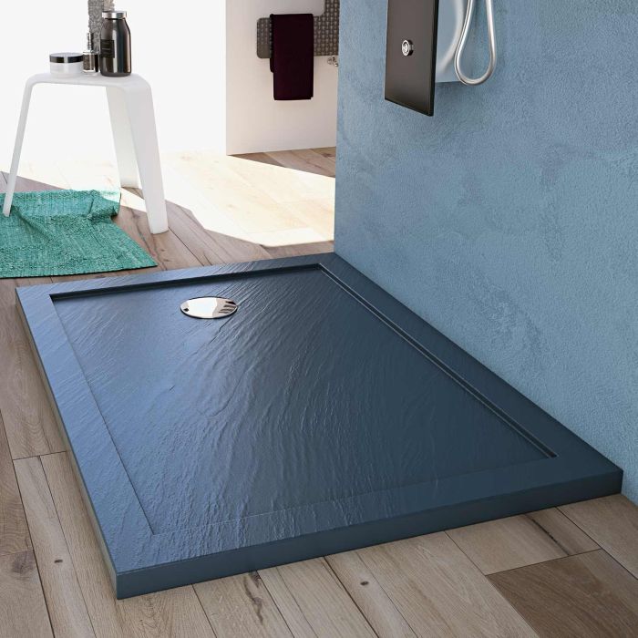 Piatto doccia in resina composita antracite effetto pietra modello Real