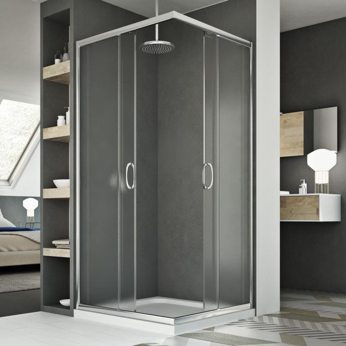Box doccia angolare modello Young H 185 con vetro stampato