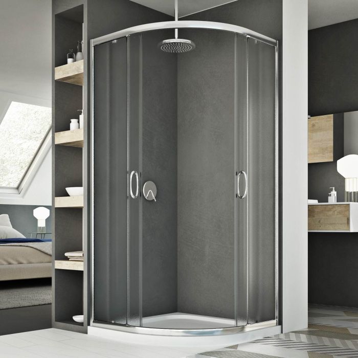 Box doccia semicircolare modello Young H 185 con vetro stampato