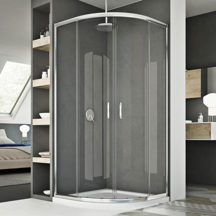 Box doccia semicircolare modello Young H 185 con vetro trasparente
