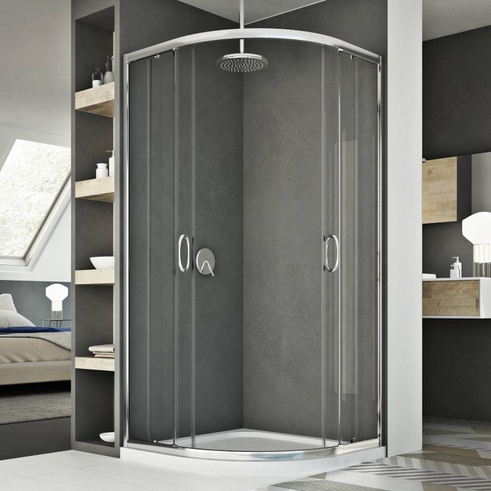 Box doccia semicircolare modello Young H 185 con vetro trasparente