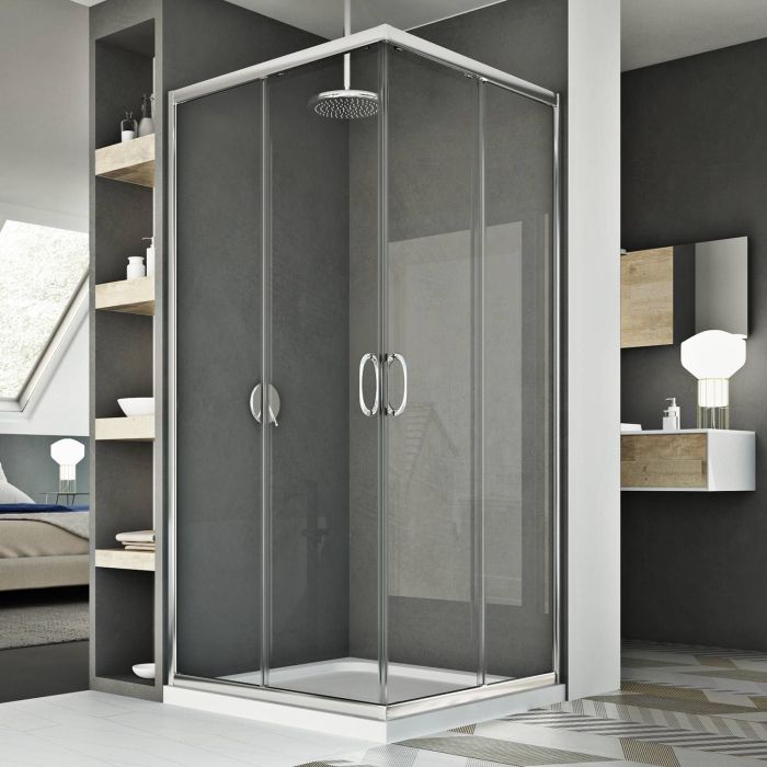Box doccia angolare modello Young H 185 con vetro trasparente