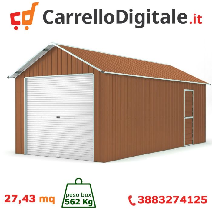 Box in Acciaio Zincato 3.60 x 7.62 m x h 3.15 m - 562 KG - 27.43 metri quadri - LEGNO