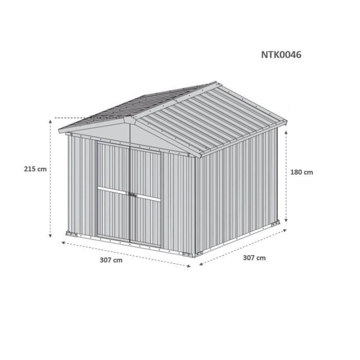 Box In Acciaio Zincato Casetta Da Giardino 3.60x3.45x2.12 M, 150 Kg, Finitura Legno, 12.25 Mq – Rimessa Attrezzi Robusta