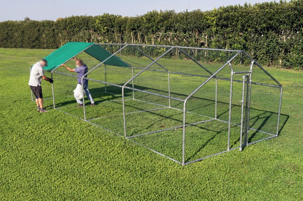 Gabbia per animali da esterno - Recinto per Polli 3 x 8m x 2m H  - 24 mq - 117Kg