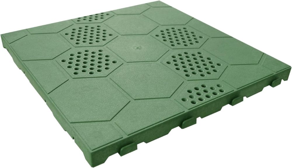 Kit Piastrelle pavimento resina verde drenante per Box In Acciaio Zincato Casetta da Giardino 3.07 x 1.00 m - NTK0063/V/W