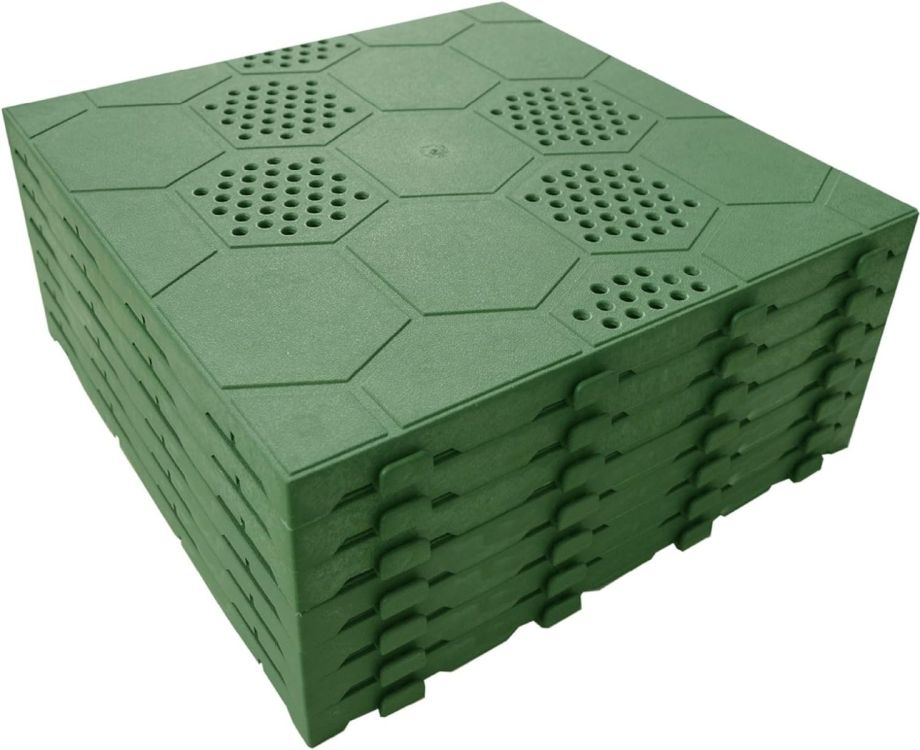 Kit Piastrelle pavimento resina verde drenante per Box In Acciaio Zincato Casetta da Giardino 3.07 x 1.00 m - NTK0063/V/W