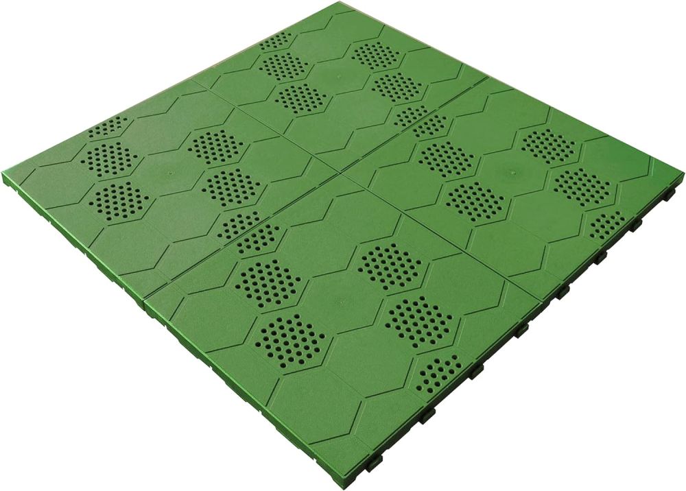 Kit Piastrelle pavimento resina verde drenante per Box In Acciaio Zincato Casetta da Giardino 3.45 x 1.86 m - NTK0045/V/W