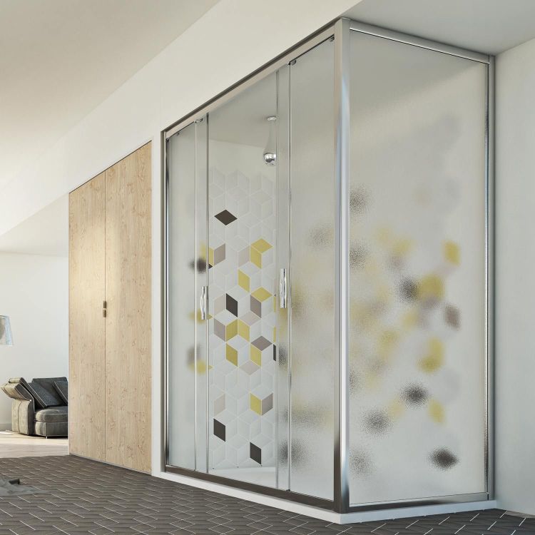 Box Doccia 80x170 CM H198 vetro stampato modello Green 2 Ante