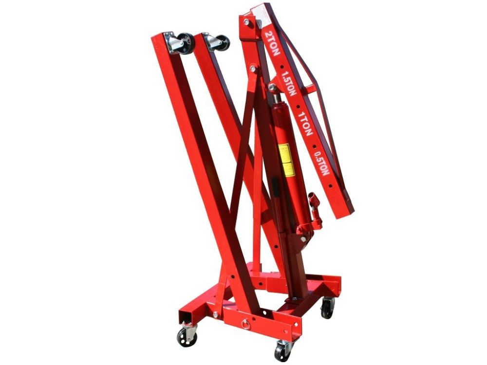 Gru idraulica Pieghevole - gruetta officina per sollevamento motori - 2 Tonnellate
