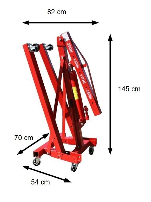 Gru idraulica Pieghevole - gruetta officina per sollevamento motori - 2 Tonnellate