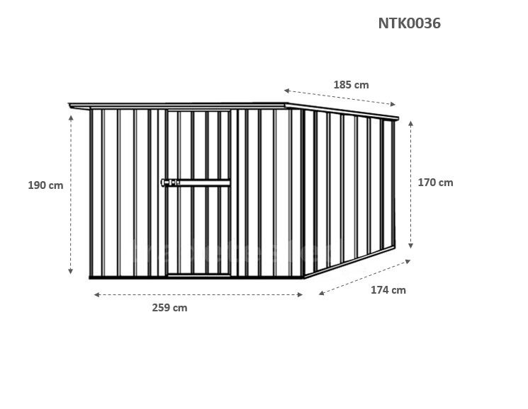 Box in Acciaio Zincato 2.60 x 1.85 m x h1.92 m - 85 KG – 4,8 metri quadri - BIANCO