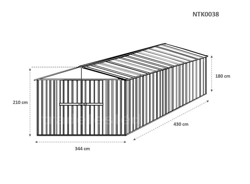 Box in Acciaio Zincato 3.60 x 4.30 m x h2.10 m - 185 KG - 15 metri quadri - BIANCO 