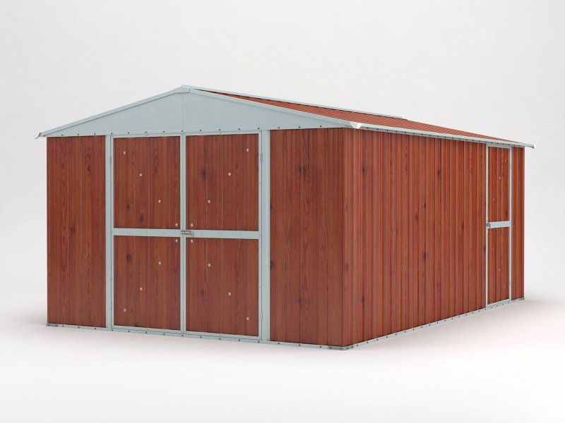 Box in Acciaio Zincato 3.60 x 4.30 m x h2.10 m - 185 KG - 15 metri quadri - LEGNO