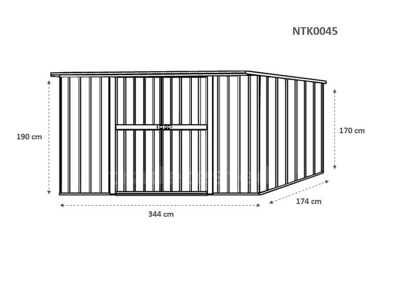 Box in Acciaio Zincato 3.45 x 1.86 m x h1.92 m - 98 KG – 6,0 metri quadri - VERDE