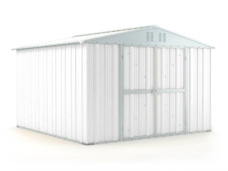 Box in Acciaio Zincato 3.27 x 3.07 m x h2.17 m - 145 KG – 9,4 metri quadri - BIANCO