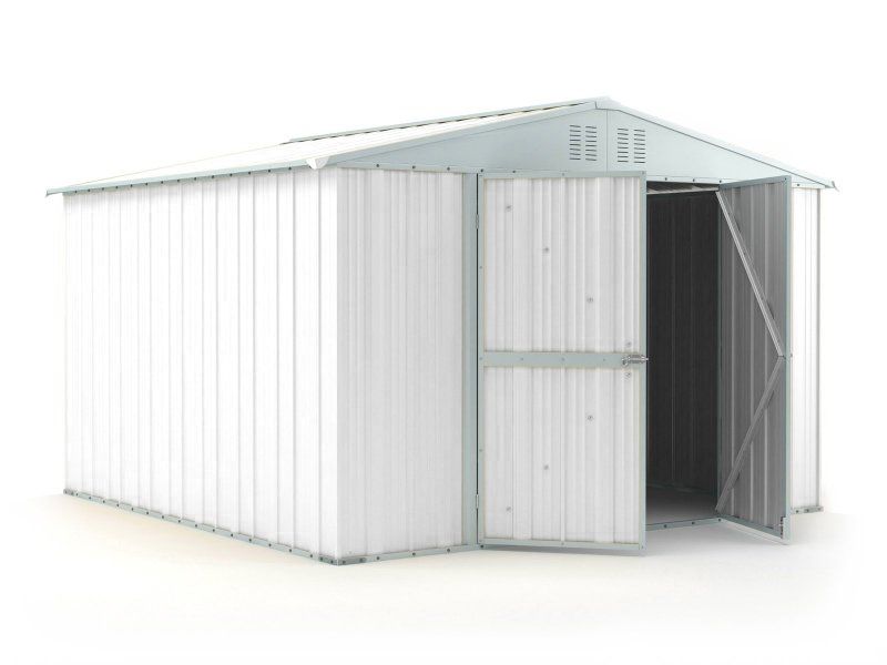Box in Acciaio Zincato 3.27 x 3.07 m x h2.17 m - 145 KG – 9,4 metri quadri - BIANCO