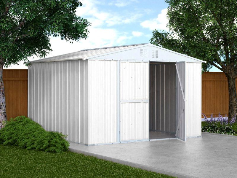 Box in Acciaio Zincato 3.27 x 3.07 m x h2.17 m - 145 KG – 9,4 metri quadri - BIANCO