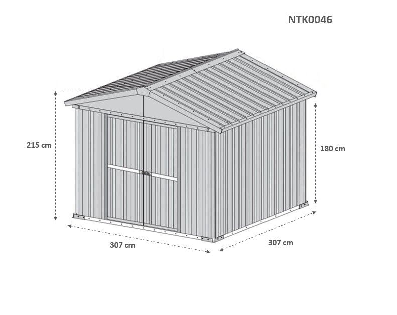 Box in Acciaio Zincato 3.27 x 3.07 m x h2.17 m - 145 KG – 9,4 metri quadri - BIANCO