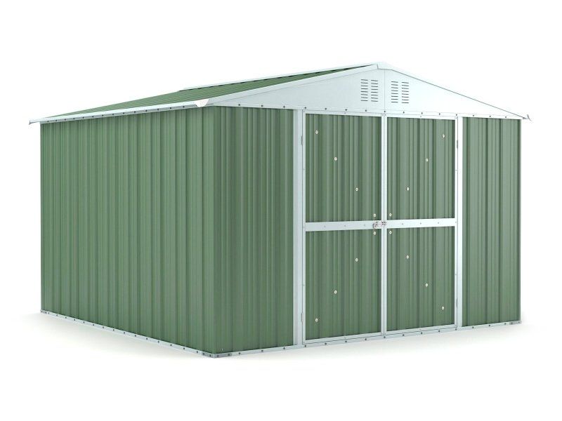 Box in Acciaio Zincato 3.27 x 3.07 m x h2.17 m - 145 KG – 9,4 metri quadri - VERDE