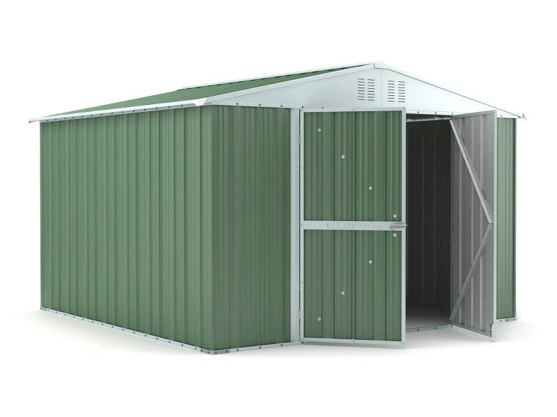 Box in Acciaio Zincato 3.27 x 3.07 m x h2.17 m - 145 KG – 9,4 metri quadri - VERDE